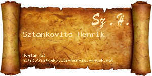 Sztankovits Henrik névjegykártya