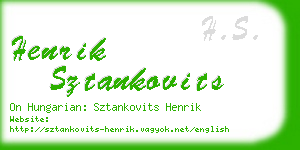 henrik sztankovits business card